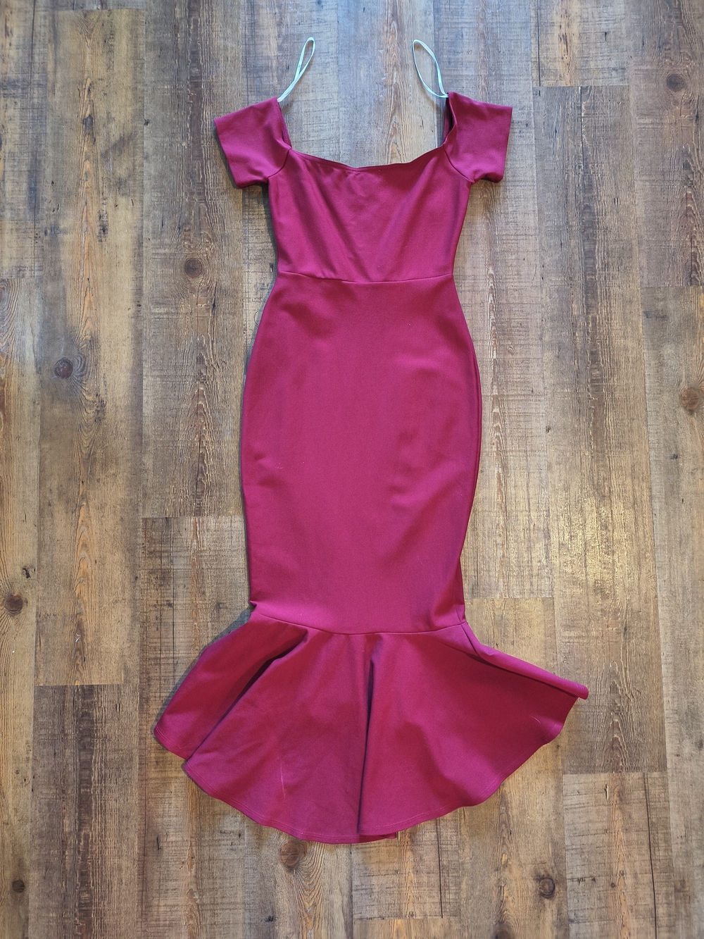 Lulus NWT Ruby Red Short Sleeved Salsa Dance Formal Maxi Ruffled Dress Size S - Picture 3 of 9